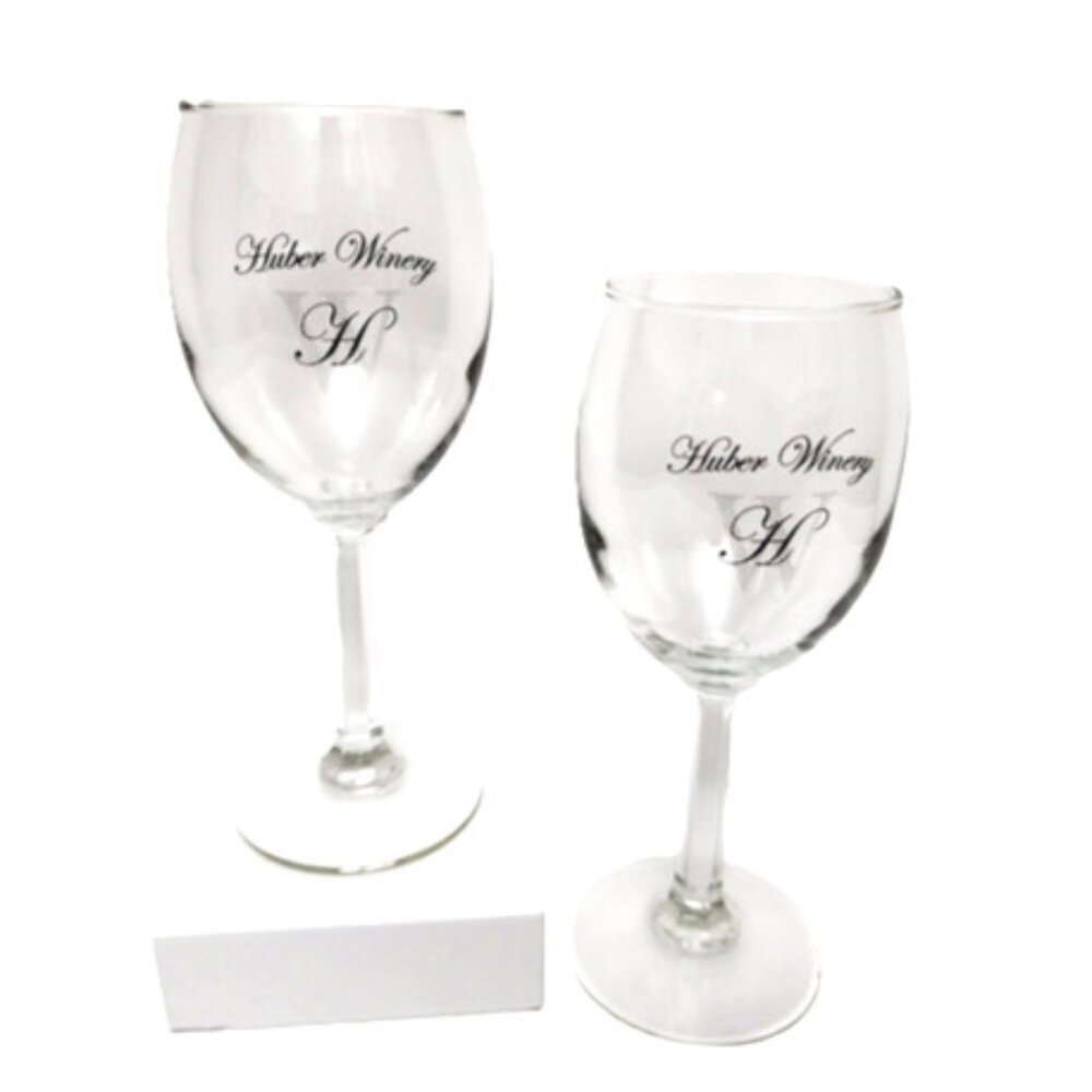 HUBER WINERY STARLITE INDIANA Limited Edition Collectible Souvenir Wine Glasses